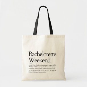 Personalized Bachelorette Weekend Definition Tote Bag