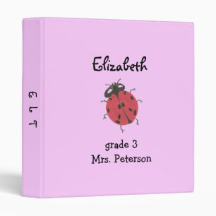 Personalized back to school binder -- ladybug