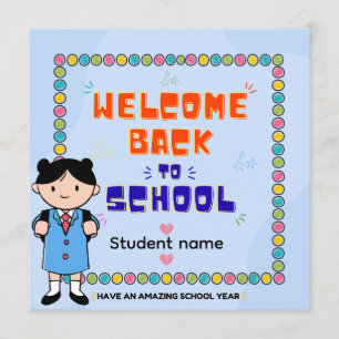 Personalized Back to School Card First Day