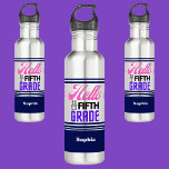 Personalized Back To School Fifth Grade  710 Ml Water Bottle<br><div class="desc">Personalized Back To School Fifth Grade stainless steel water bottle. Customize it with your name for a chic girly unique look.</div>