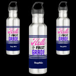 Personalized Back To School First Grade  710 Ml Water Bottle<br><div class="desc">Personalized Back To School First Grade stainless steel water bottle. Customize it with your name for a chic girly unique look.</div>