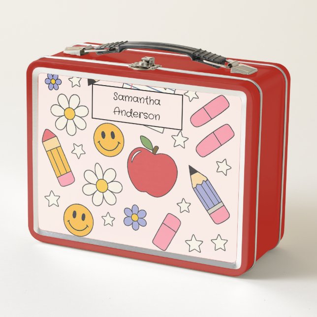 Personalized Back to School for Kids -  Metal Lunch Box (Front)