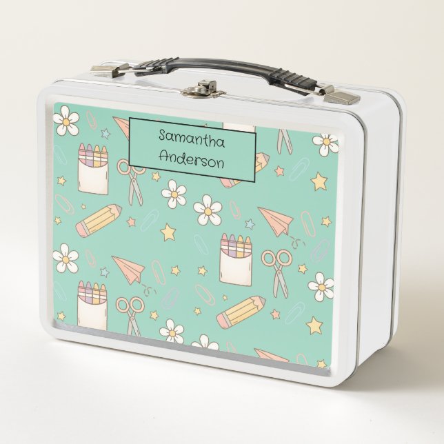 Personalized Back to School for Kids -  Metal Lunch Box (Front)