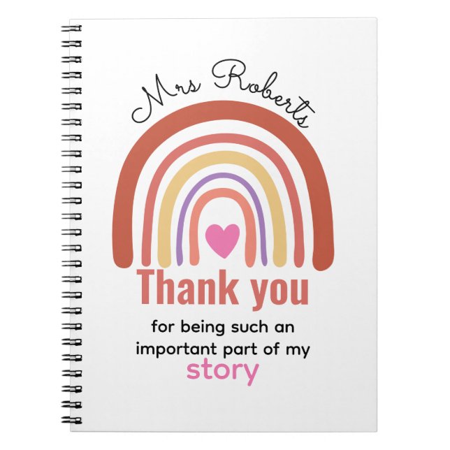 Personalized Back To School  for Teachers Students Notebook (Front)