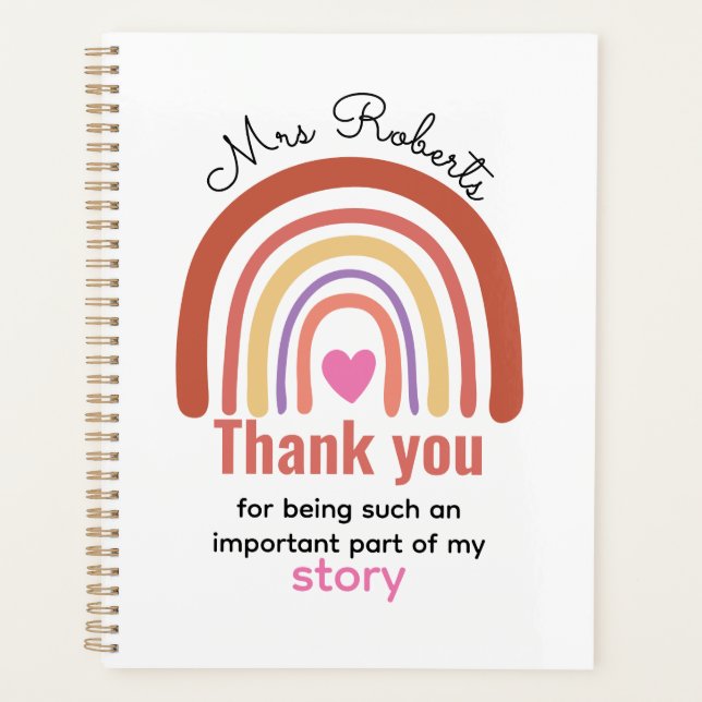 Personalized Back To School  for Teachers Students Planner (Front)