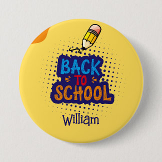 Personalized "Back To School" Fun Doodle 3 Inch Round Button