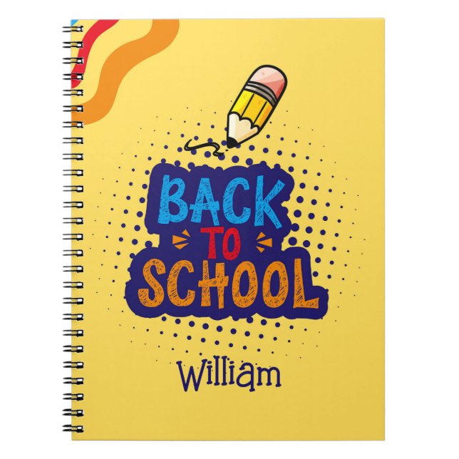 Personalized "Back To School" Fun Doodle Notebook (Front)