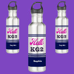 Personalized Back To School Hello KG2  710 Ml Water Bottle<br><div class="desc">Personalized Back To School Hello KG2 stainless steel water bottle. Customize it with your name for a chic girly unique look.</div>