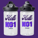 Personalized Back To School, KG1, Hello Kg1 Water Bottle<br><div class="desc">Personalized Back To School,  KG1,  Hello Kg1 Water Bottle.</div>