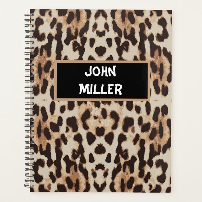 Personalized Back to school leopard skin Planner (Front)