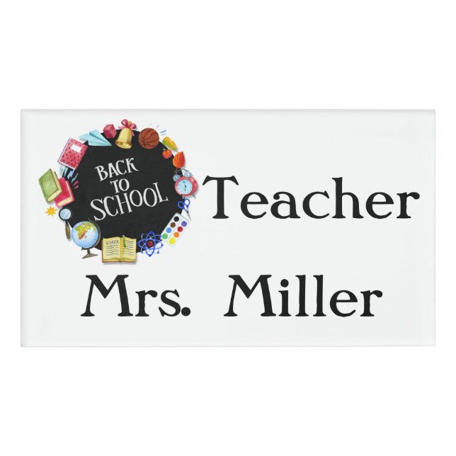 Personalized Back To School Name Tag (Front)