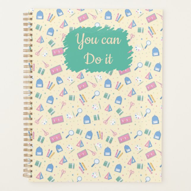 Personalized Back to School Notebook | Custom Name Planner (Front)