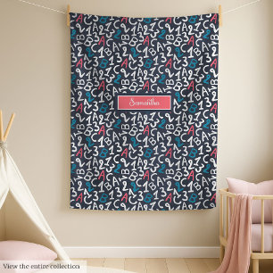 Personalized back to school pastel gift throw fleece blanket