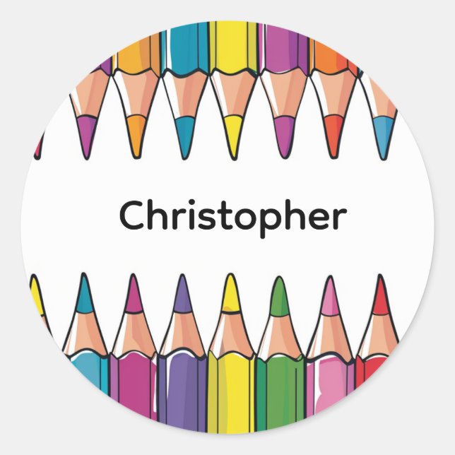 Personalized Back to School Pencil Name Stickers (Front)