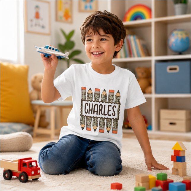 Personalized Back to School Pencil Name T-Shirt (Creator Uploaded)