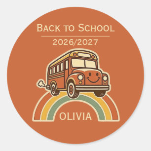 Personalized Back to School Round Stickers