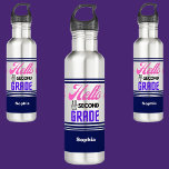 Personalized Back To School Second Grade  710 Ml Water Bottle<br><div class="desc">Personalized Back To School Second Grade stainless steel water bottle. Customize it with your name for a chic girly unique look.</div>