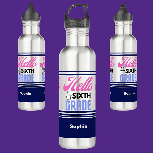 Personalized Back To School Sixth Grade  710 Ml Water Bottle (Creator Uploaded)