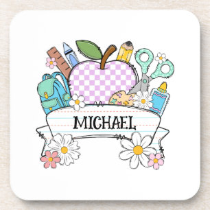 Personalized Back-to-School Supplies with Apple 2 Coaster