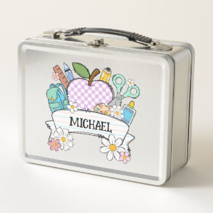 Personalized Back-to-School Supplies with Apple 2 Metal Lunch Box