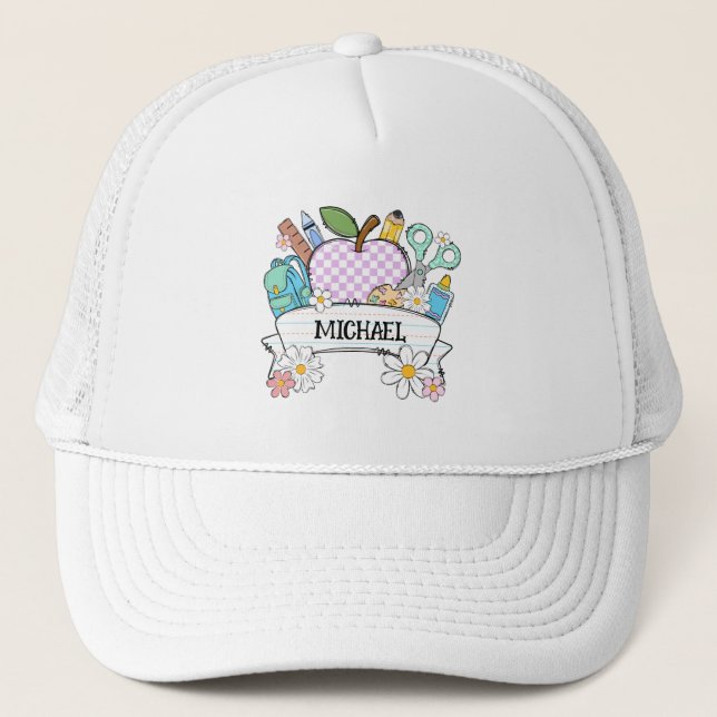 Personalized Back-to-School Supplies with Apple 2 Trucker Hat (Front)