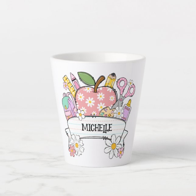 Personalized Back-to-School Supplies with Apple Latte Mug (Front)