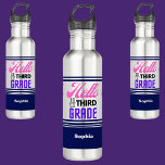 Personalized Back To School Third Grade  710 Ml Water Bottle<br><div class="desc">Personalized Back To School Third Grade stainless steel water bottle. Customize it with your name for a chic girly unique look.</div>