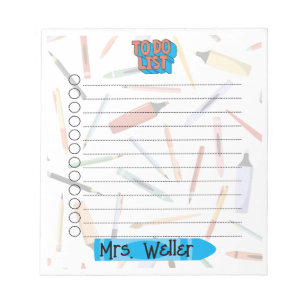 Personalized Back to School To-Do List Notepad