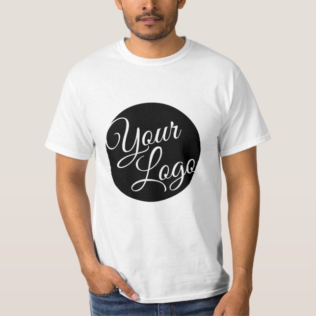 Personalized Background Colour Modern Add Your Log T-Shirt (Front)