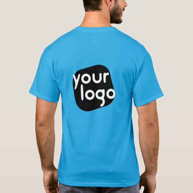 Personalized Background Colour Modern Add Your Log T-Shirt (Back)