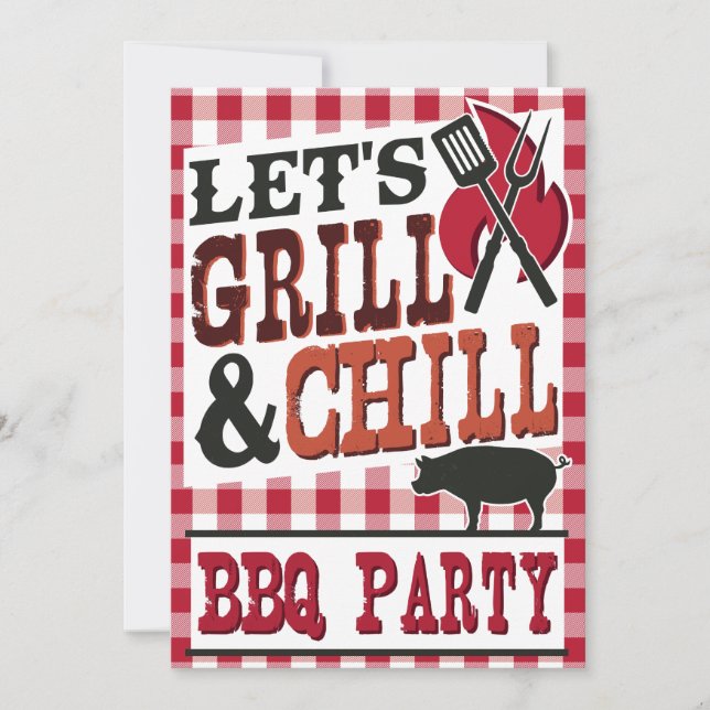 Personalized Backyard BBQ Invitations (Front)