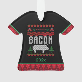 Personalized Bacon Pig Ugly Christmas Ornament