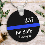 Personalized Badge Number Thin Blue Line Police Keychain<br><div class="desc">Personalized Thin Blue Line Keychain for police officers from their police wife . Personalize with Officer's badge number. This personalized police keychain is perfect from the police wife or from children to the police dad. COPYRIGHT © 2020 Judy Burrows, Black Dog Art - All Rights Reserved. Personalized Badge Number Thin...</div>