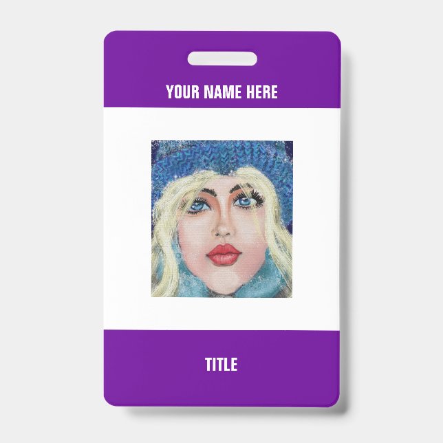 Personalized Badge Your Photo or Logo Name Info (Front)