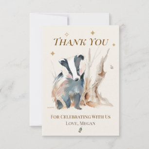 Personalized Badger Thank You Note Card