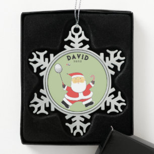 Personalized Badminton Collectable Snowflake Pewter Christmas Ornament
