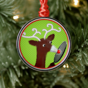Personalized Badminton Holiday Gift Metal Ornament