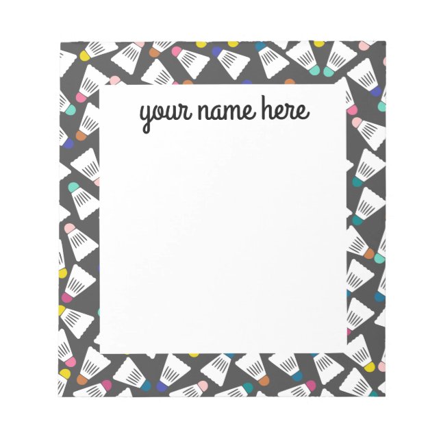 Personalized Badminton Notepad (Front)
