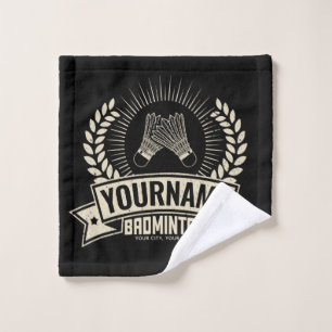 Personalized Badminton Player Name Racquet Sports Bath Towel Set
