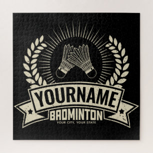 Personalized Badminton Player Name Racquet Sports  Jigsaw Puzzle