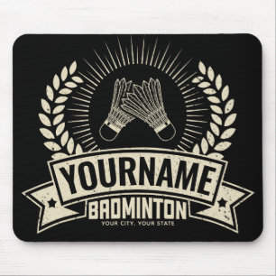 Personalized Badminton Player Name Racquet Sports  Mouse Pad