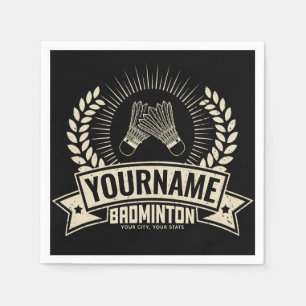 Personalized Badminton Player Name Racquet Sports  Napkin