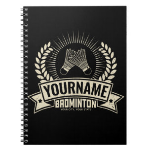 Personalized Badminton Player Name Racquet Sports Notebook