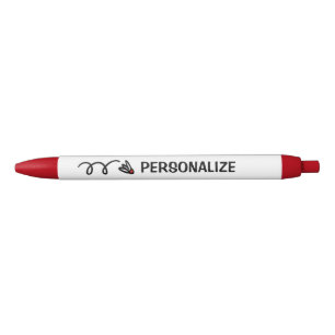 Personalized badminton shuttle sports logo blue ink pen