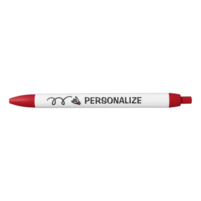 Personalized badminton shuttle sports logo blue ink pen (Front)
