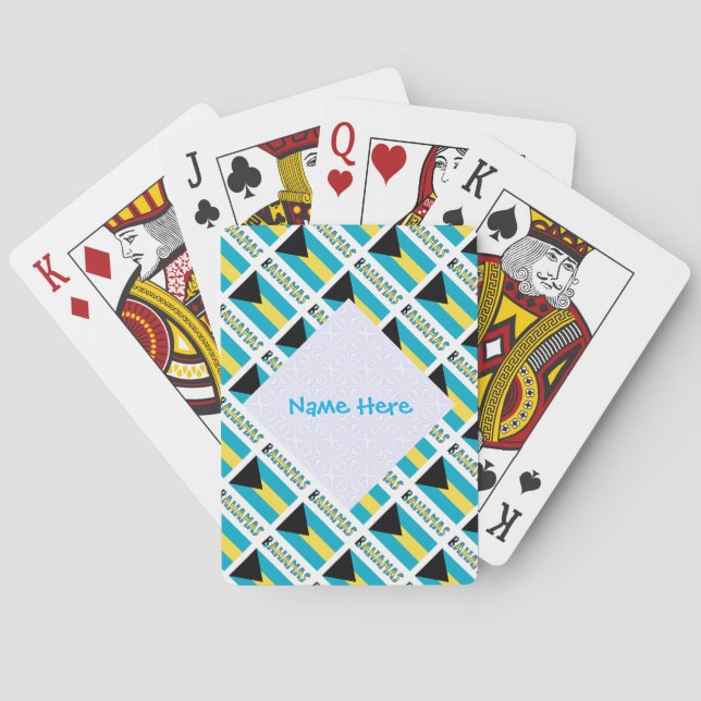 Personalized Bahamas Flag Patriotic Playing Cards (Back)