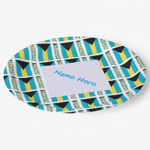 Personalized Bahamas Patriotic Party Paper Plates