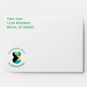 Personalized Bahamian Angel Christmas Flag Envelope