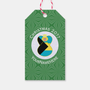 Personalized Bahamian Angel Christmas Flag  Gift Tags