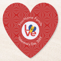 Personalized Bajan Red LOVE Flag